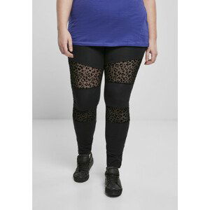 Urban Classics Ladies Flock Lace Inset Leggings black - XXL