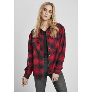 Urban Classics Ladies Check Overshirt darkblue/red - L