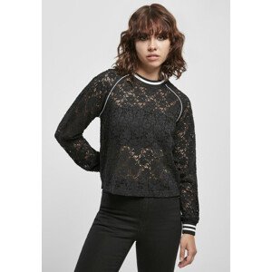 Urban Classics Ladies Short Lace College Crew black - S