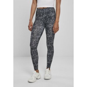 Urban Classics Ladies AOP Leggings black/white - 5XL