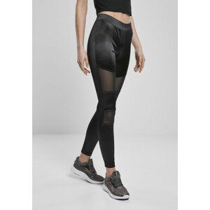 Urban Classics Ladies Shiny Tech Mesh Leggings black - XS