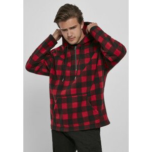 Urban Classics Patterned Polar Fleece Half Zip Hoody redcheck - L