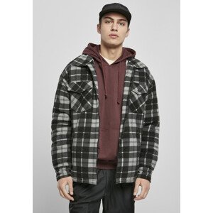 Urban Classics Plaid Teddy Lined Shirt Jacket black/white - M