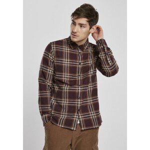 Urban Classics Checked Campus Shirt cherry/honey - 3XL