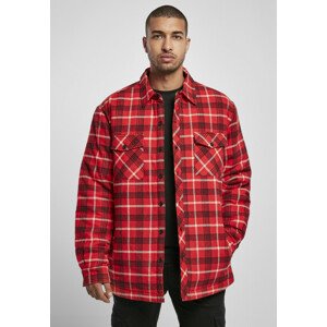 Urban Classics Plaid Quilted Shirt Jacket red/black - L