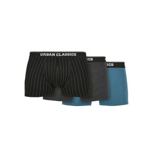 Urban Classics Organic Boxer Shorts 3-Pack pinstripe aop+charcoal+jasper - L