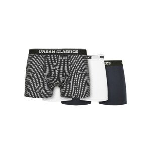 Urban Classics Organic Boxer Shorts 3-Pack minimal aop+white+navy - XL