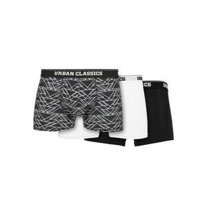 Urban Classics Organic Boxer Shorts 3-Pack tron aop+white+black - 3XL