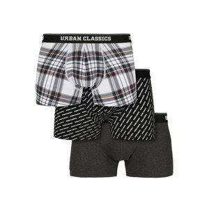 Urban Classics Boxer Shorts 3-Pack cha+logo aop+wht plaid aop - S