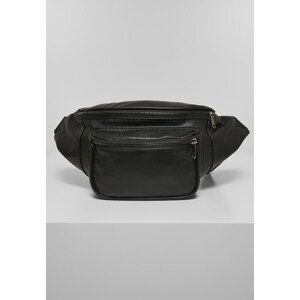 Urban Classics Imitation Leather Double Zip Shoulder Bag black - UNI
