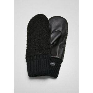 Urban Classics Sherpa Imitation Leather Gloves black - L/XL