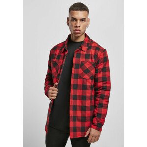 Urban Classics Padded Check Flannel Shirt black/red - XL