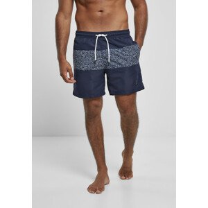 Urban Classics Mid Block Pattern Swim Shorts darkwater - L