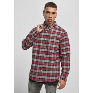 Urban Classics Plaid Cotton Shirt asphalt/red - L