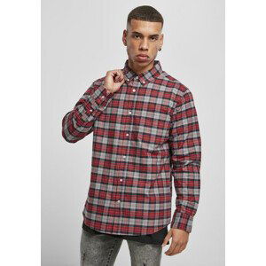 Urban Classics Plaid Cotton Shirt asphalt/red - S