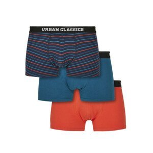 Urban Classics Boxer Shorts 3-Pack mini stripe aop+boxteal+boxora - 3XL