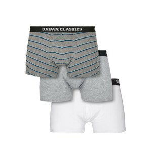 Urban Classics Boxer Shorts 3-Pack wide stripe aop + grey + white - 3XL