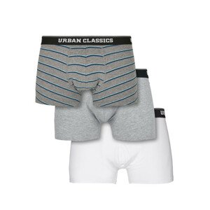 Urban Classics Boxer Shorts 3-Pack wide stripe aop + grey + white - XL