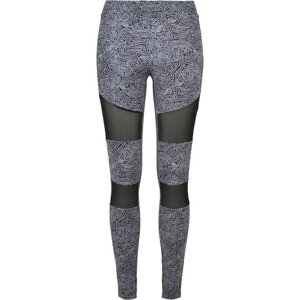 Urban Classics Ladies Tech Mesh AOP Leggings blackzen - XS