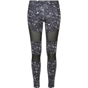 Urban Classics Ladies Tech Mesh AOP Leggings blackuniverse - S