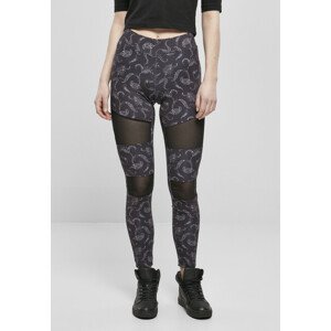 Urban Classics Ladies Tech Mesh AOP Leggings blackpaisley - 4XL