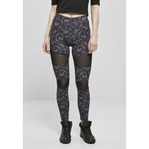 Urban Classics Ladies Tech Mesh AOP Leggings blackpaisley - L