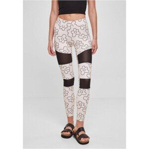 Urban Classics Ladies Tech Mesh AOP Leggings softseagrassflower - 5XL