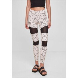 Urban Classics Ladies Tech Mesh AOP Leggings softseagrassflower - XS