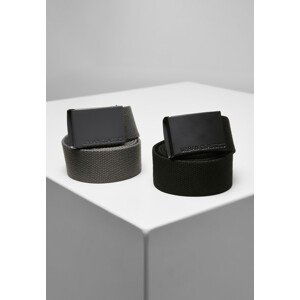 Urban Classics Colored Buckle Canvas Belt 2-Pack asphalt/black - L/XL