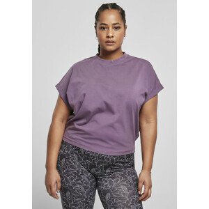 Urban Classics Ladies Short Pigment Dye Cut On Sleeve Tee duskviolet - 3XL