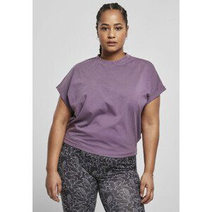 Urban Classics Ladies Short Pigment Dye Cut On Sleeve Tee duskviolet - M