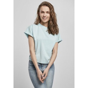 Urban Classics Ladies Short Pigment Dye Cut On Sleeve Tee seablue - S