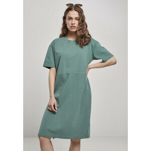 Urban Classics Ladies Organic Oversized Slit Tee Dress paleleaf - XS