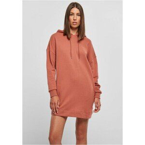 Urban Classics Ladies Organic Oversized Terry Hoody Dress terracotta - S