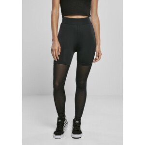 Urban Classics Ladies High Waist Transparent Tech Mesh Leggings black - 4XL