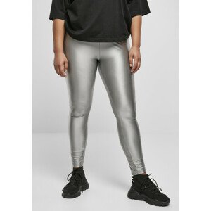 Urban Classics Ladies Highwaist Shiny Metallic Leggings darksilver - S