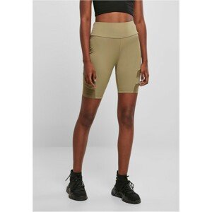 Urban Classics Ladies High Waist Tech Mesh Cycle Shorts khaki - 3XL