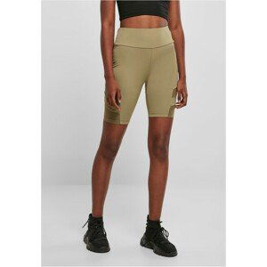 Urban Classics Ladies High Waist Tech Mesh Cycle Shorts khaki - XL