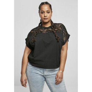 Urban Classics Ladies Short Oversized Lace Tee black - 5XL