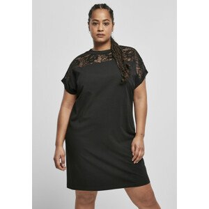 Urban Classics Ladies Lace Tee Dress black - 3XL