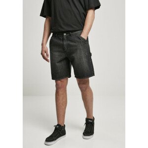 Urban Classics Carpenter Jeans Shorts real black washed - 28