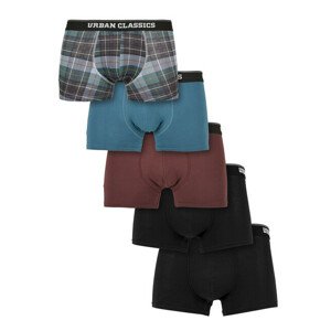 Urban Classics Organic Boxer Shorts 5-Pack plaidaop+jasper+cherry+blk+blk - 4XL