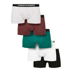 Urban Classics Organic Boxer Shorts 5-Pack scrpt clrfl+chry+trgrn+wht+blk - XS