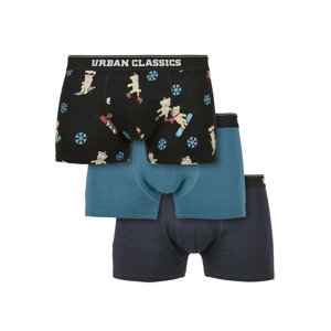 Urban Classics Organic X-Mas Boxer Shorts 3-Pack teddy aop+jasper+navy - 4XL