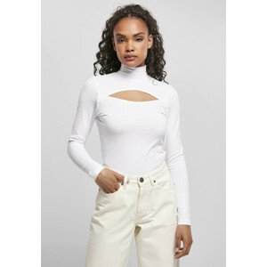 Urban Classics Ladies Cut-Out Turtleneck Longsleeve white - XL