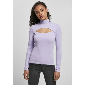 Urban Classics Ladies Cut-Out Turtleneck Longsleeve lavender - M