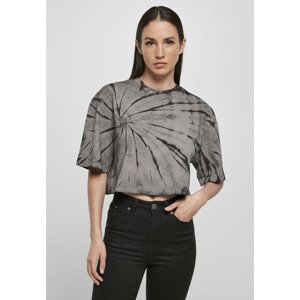 Urban Classics Ladies Oversized Cropped Tie Dye Tee black/asphalt - S