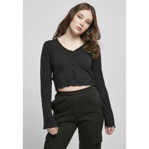 Urban Classics Ladies Cropped Rib Cardigan black - XS