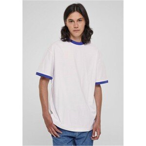 Urban Classics Oversized Ringer Tee white/royal - 5XL