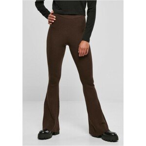 Urban Classics Ladies Rib Knit Bootcut Leggings brown - 4XL